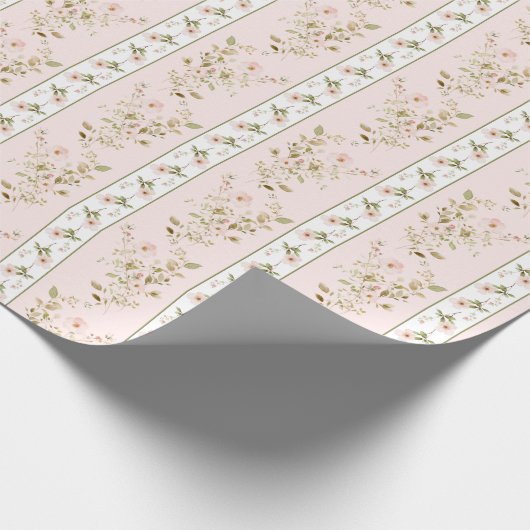 Rosa Blumencocktail Coquette Wrapping Paper Geschenkpapier (Ecke)
