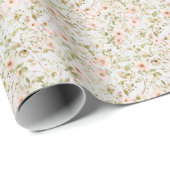 Rosa Blumencocktail Coquette Wrapping Paper Geschenkpapier (Rolleneckpunkt)