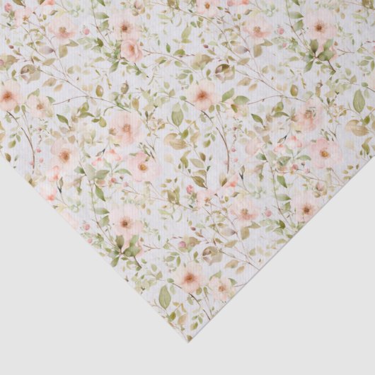 Rosa Blumencocktail Coquette Wrapping Paper Seidenpapier (Detail)