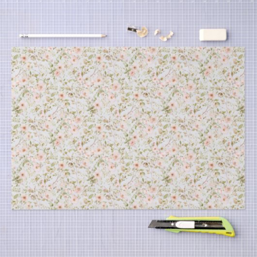 Rosa Blumencocktail Coquette Wrapping Paper Seidenpapier (Handwerk)