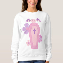 Rosa Blumencoffin und Fledermaus Sweatshirt