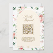 Rosa Blumencreme QR-Code für muslimische Hochzeit Einladung (Rückseite)