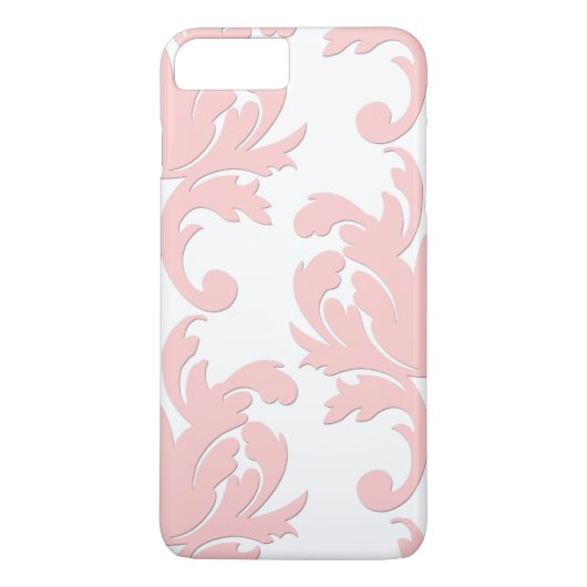 Rosa Blumendamast iPhone 7 Plusfall Case-Mate iPhone Hülle (Rückseite)