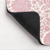 Rosa Blumendamast-Muster Mousepad (Ecke)