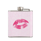 Rosa BlumenDamast und Lippen Flachmann (Rückseite)