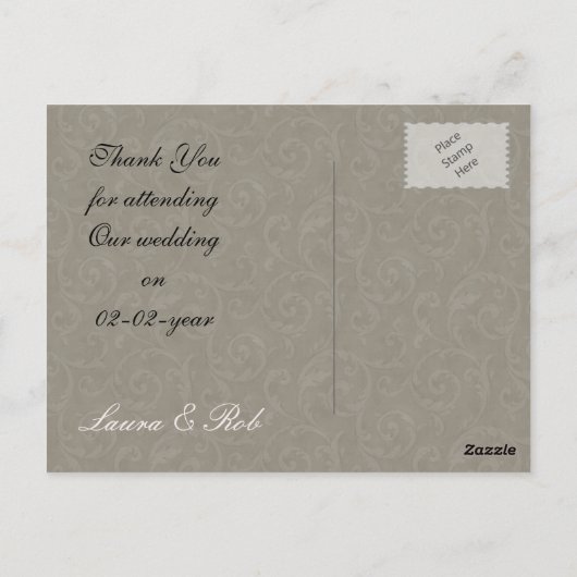 Rosa Blumendanken Postkarte (Rückseite)