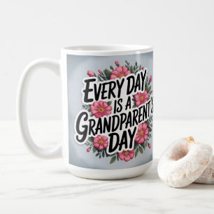 Rosa Blumendesign am Tag der Großeltern Kaffeetasse