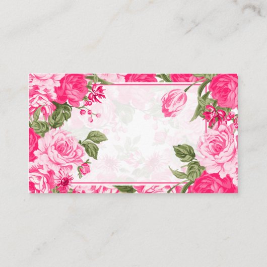 Rosa Blumendesign - Erstellen Sie Ihre eigenen Begleitkarte (Rückseite)