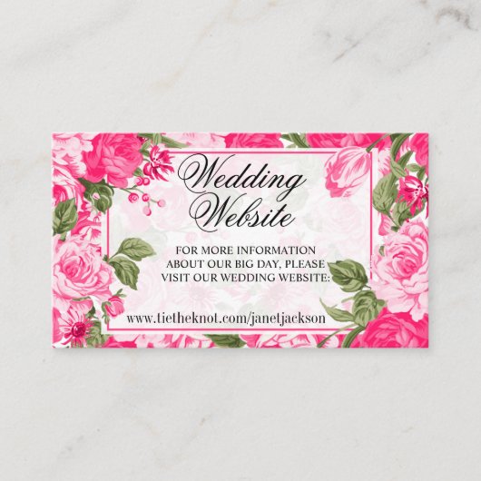 Rosa Blumendesign - Erstellen Sie Ihre eigenen Begleitkarte (Vorderseite)