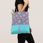 Rosa Blumendesign Personalisiert Tasche (Von Nahem)