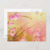 rosa Blumendesign Postkarte (Vorne/Hinten)