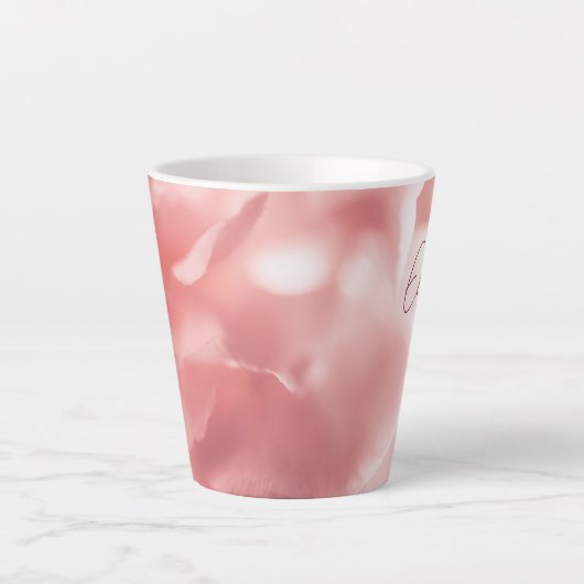 Rosa Blumendruck Kleine Latte Tasse (Vorderseite)