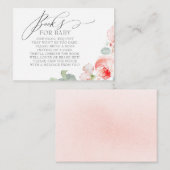 Rosa Blumendusche Bücher für Baby Begleitkarte (Vorne/Hinten)