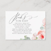 Rosa Blumendusche Bücher für Baby Begleitkarte (Vorderseite)