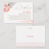 Rosa Blumendusche - Display-Dusche Begleitkarte (Vorne/Hinten)