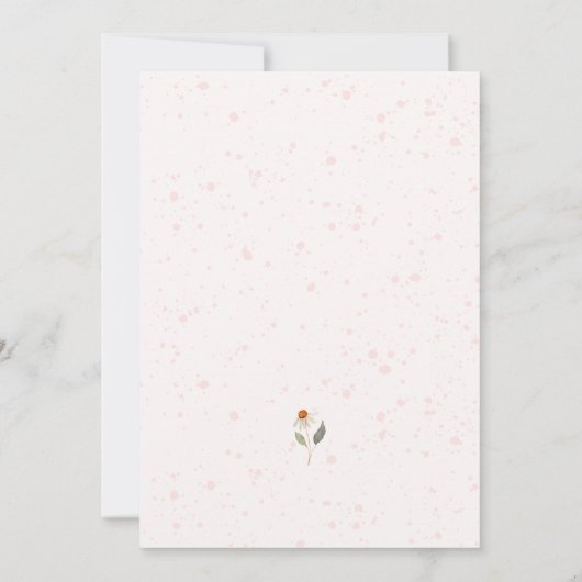 Rosa Blumendusche Einladung (Rückseite)