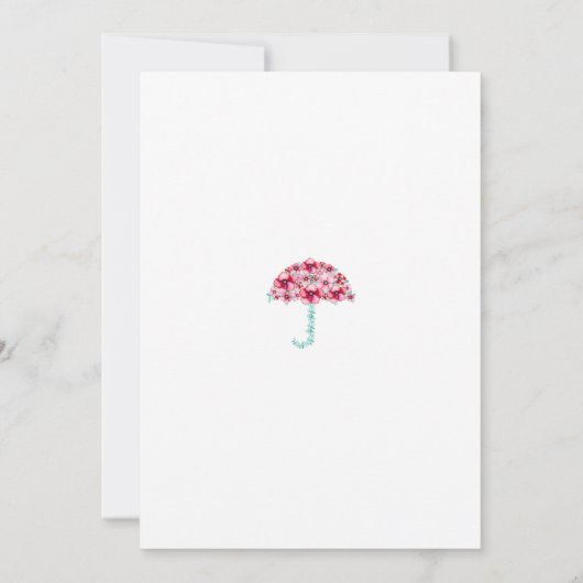 Rosa Blumendusche Einladung (Rückseite)