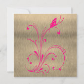 Rosa Blumendusche Einladung (Rückseite)