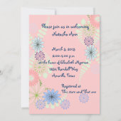 Rosa Blumendusche Einladung (Rückseite)