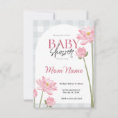 Rosa Blumendusche Einladung (Vorderseite)