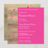 Rosa Blumendusche Einladung (Vorne/Hinten)