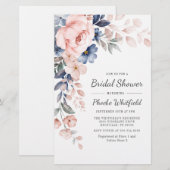 Rosa Blumendusche Einladung Briefpapier (Vorne/Hinten)