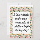 Rosa Blumendusche Einladung | "Little Mirac (Vorderseite)