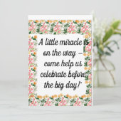 Rosa Blumendusche Einladung | "Little Mirac (Stehend Vorderseite)