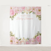 Rosa Blumendusche Hintergrund Foto Prop Wandteppich (Vorderseite)