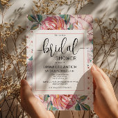 Rosa Blumendusche Romantische Brautdusche Einladun Einladung