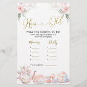 Rosa Blumendusche Tee Party Wie alt Eltern (Vorderseite)