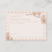 Rosa Blumendusche Tradition Familie Aktivitäten Begleitkarte (Vorderseite)