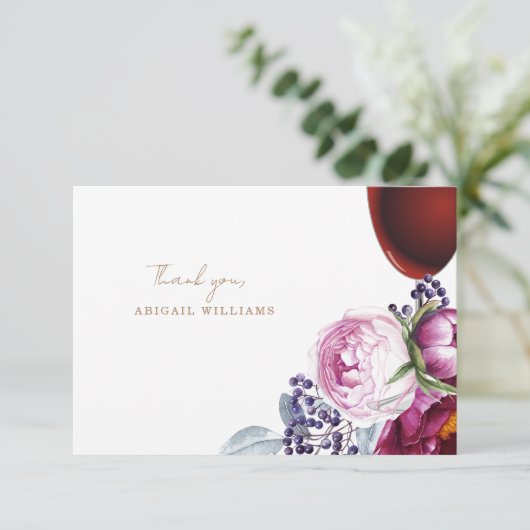 Rosa BlumenduscheDanke Dankeskarte (Stehend Vorderseite)