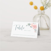 Rosa Blumenecke Hochzeit und Bankett Platzkarte (Vorderseite)