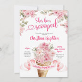 Rosa Blumeneis Bridal Dusche Einladung (Vorderseite)