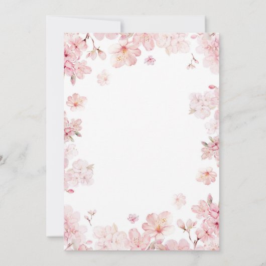 Rosa Blumeneis Bridal Dusche Einladung (Rückseite)