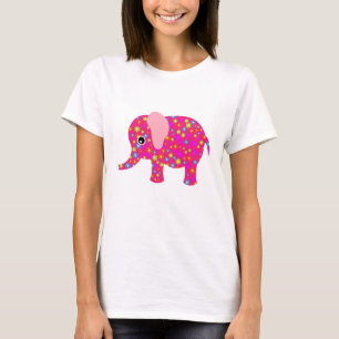 Rosa Blumenelefant-Kleid T-Shirt