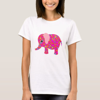 Rosa Blumenelefant-Kleid T-Shirt