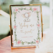 Rosa Blumenelefone Babies sind süßes Poster