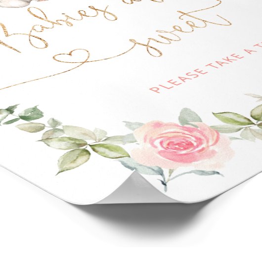 Rosa Blumenelefone Babies sind süßes Poster (Ecke)