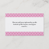 Rosa Blumenentwurfs-GrenzFoto-Geschäfts-Karten Visitenkarte (Rückseite)