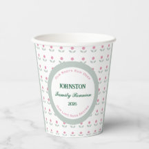 Rosa Blumenfamilientreffen 8 oz. Papier 