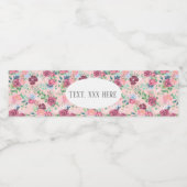 Rosa Blumenfeder-Blume Wasserflaschenetikett (Einzelnes Label)