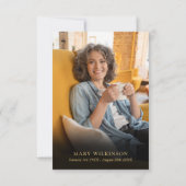 Rosa Blumenfeier zum Foto der Lebensbeerdigung Dankeskarte (Rückseite)