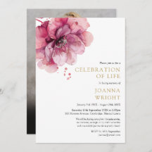 Rosa Blumenfeier zum Foto der Lebensbeerdigung