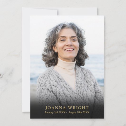 Rosa Blumenfeier zum Foto der Lebensbeerdigung Einladung (Rückseite)