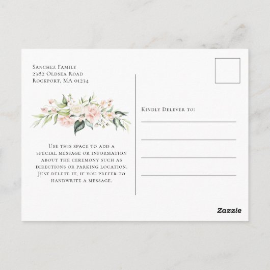 Rosa Blumenfeier zur Beerdigung des Lebens Postkarte (Rückseite)