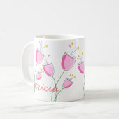 Rosa Blumenfeld Kaffeetasse (Vorderseite Links)