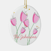 Rosa Blumenfeld Keramik Ornament (Rechts)