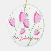 Rosa Blumenfeld Keramik Ornament (Links)